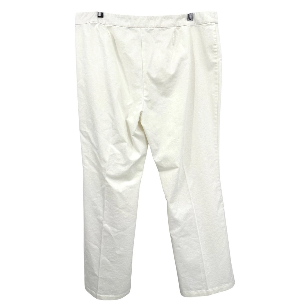 Sigrid Olsen Innovator Pants Cotton Stretch Ivory Flared Leg Women's XL Vintage - Picture 2 of 10